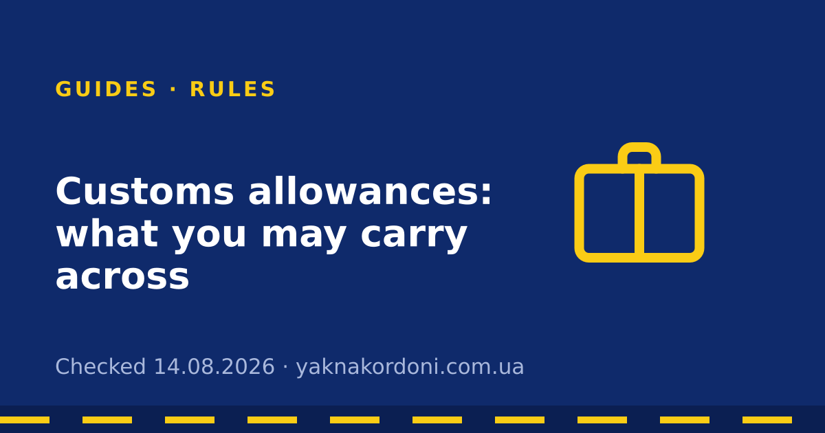 Customs allowances: what you may carry across